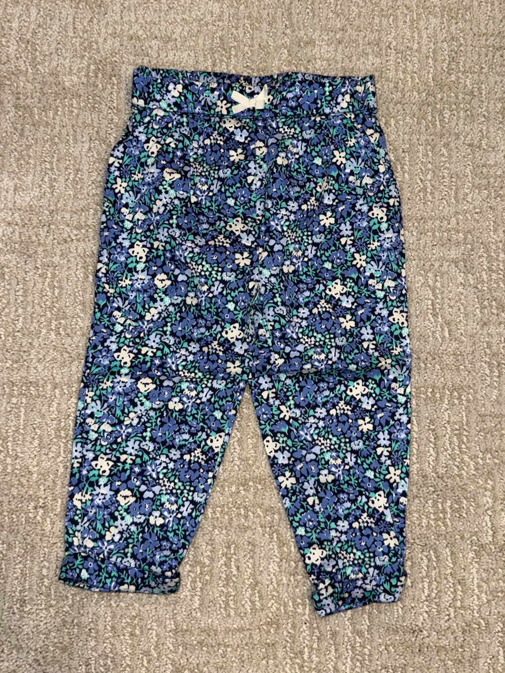Carter's Blue Floral pants (12M)
